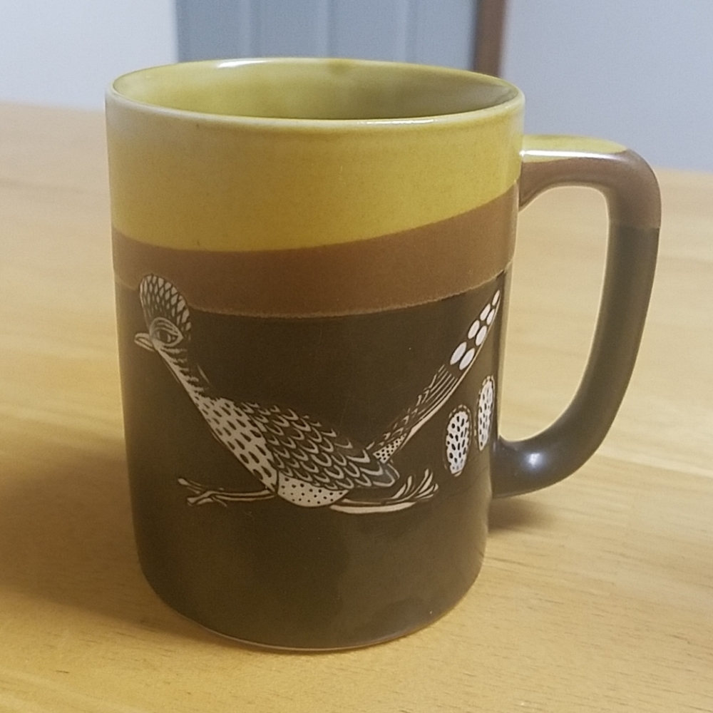 Vintage Brown and Mustard Roadrunner Mug